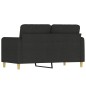 vidaXL Sofá de 2 plazas de tela negro 120 cm vidaXL Sofá de 2 plazas de tela negro 120 cm
