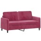 vidaXL Juego de sofás 2 piezas terciopelo rojo tinto vidaXL Juego de sofás 2 piezas terciopelo rojo tinto