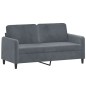 vidaXL Sofá de 2 plazas de terciopelo gris oscuro 140 cm