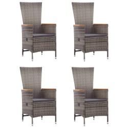 vidaXL Juego de comedor para jardín 5 piezas gris