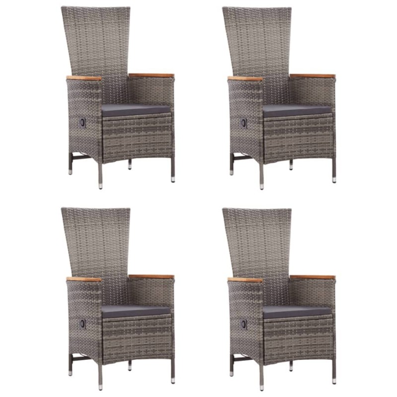 vidaXL Juego de comedor para jardín 5 piezas gris