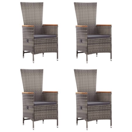 vidaXL Juego de comedor para jardín 5 piezas gris