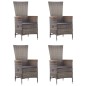 vidaXL Juego de comedor para jardín 5 piezas gris