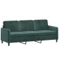 vidaXL Juego de sofás 2 piezas terciopelo verde oscuro vidaXL Juego de sofás 2 piezas terciopelo verde oscuro