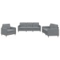 vidaXL Juego de sofás con cojines 3 piezas tela gris claro vidaXL Juego de sofás con cojines 3 piezas tela gris claro