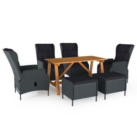 vidaXL Juego de comedor para jardín de 7 piezas gris oscuro