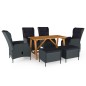 vidaXL Juego de comedor para jardín de 7 piezas gris oscuro