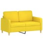 vidaXL Juego de sofás con cojines 3 piezas tela amarillo claro vidaXL Juego de sofás con cojines 3 piezas tela amarillo claro