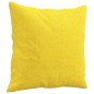 vidaXL Juego de sofás con cojines 3 piezas tela amarillo claro vidaXL Juego de sofás con cojines 3 piezas tela amarillo claro