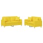 vidaXL Juego de sofás con cojines 2 piezas tela amarillo claro vidaXL Juego de sofás con cojines 2 piezas tela amarillo claro