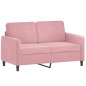vidaXL Juego de sofás con cojines 2 piezas terciopelo rosa vidaXL Juego de sofás con cojines 2 piezas terciopelo rosa