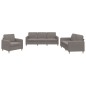 vidaXL Juego de sofás con cojines 3 piezas tela gris taupe vidaXL Juego de sofás con cojines 3 piezas tela gris taupe