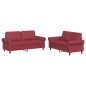 vidaXL Juego de sofás con cojines 2 piezas cuero sintético rojo tinto vidaXL Juego de sofás con cojines 2 piezas cuero sintético rojo tinto