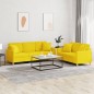 vidaXL Juego de sofás con cojines 2 piezas tela amarillo claro vidaXL Juego de sofás con cojines 2 piezas tela amarillo claro