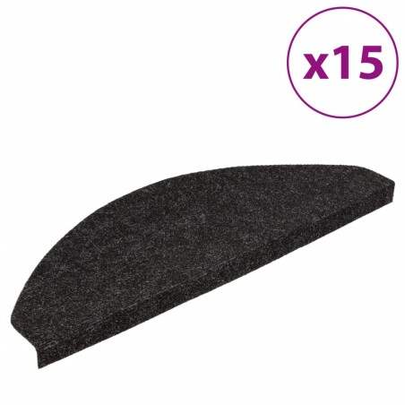 vidaXL Alfombrilla autoadhesiva de escalera 15 uds 65x22,5x3,5 cm