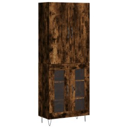 vidaXL Aparador alto madera contrachapada roble ahumado 69,5x34x180 cm