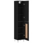 vidaXL Aparador de madera contrachapada negro 34,5x34x180 cm vidaXL Aparador de madera contrachapada negro 34,5x34x180 cm