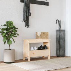 vidaXL Banco de recibidor madera maciza de pino 60x28x45 cm