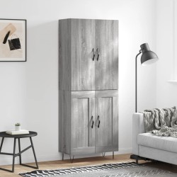 vidaXL Aparador alto madera contrachapada gris sonoma 69,5x34x180 cm