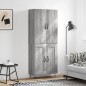 vidaXL Aparador alto madera contrachapada gris sonoma 69,5x34x180 cm vidaXL Aparador alto madera contrachapada gris sonoma 69,5x34x180 cm