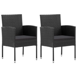 vidaXL Juego de comedor de jardín 3 piezas negro