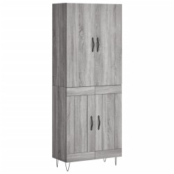 vidaXL Aparador alto madera contrachapada gris sonoma 69,5x34x180 cm