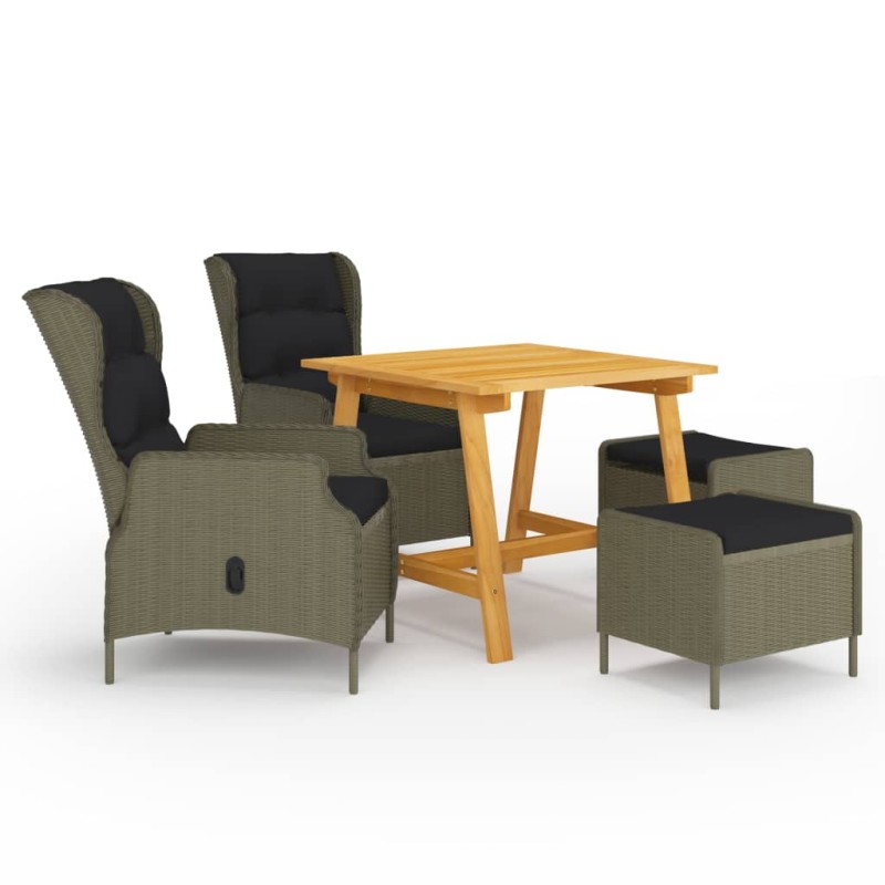 vidaXL Juego de comedor para jardín de 5 piezas marrón vidaXL Juego de comedor para jardín de 5 piezas marrón