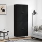 vidaXL Aparador alto madera contrachapada negro 69,5x34x180 cm vidaXL Aparador alto madera contrachapada negro 69,5x34x180 cm
