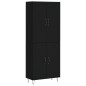vidaXL Aparador alto madera contrachapada negro 69,5x34x180 cm vidaXL Aparador alto madera contrachapada negro 69,5x34x180 cm