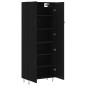vidaXL Aparador alto madera contrachapada negro 69,5x34x180 cm vidaXL Aparador alto madera contrachapada negro 69,5x34x180 cm