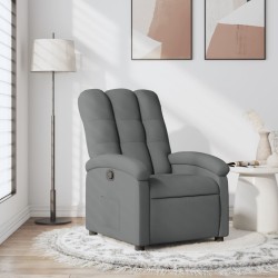 vidaXL Sillón reclinable de tela gris oscuro