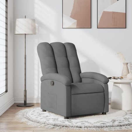vidaXL Sillón reclinable de tela gris oscuro
