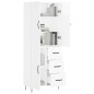 vidaXL Aparador alto madera contrachapada blanco brillo 69,5x34x180 cm vidaXL Aparador alto madera contrachapada blanco brillo 69,5x34x180 cm
