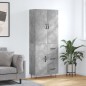 vidaXL Aparador alto madera contrachapada gris hormigón 69,5x34x180 cm vidaXL Aparador alto madera contrachapada gris hormigón 69,5x34x180 cm