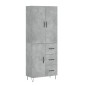 vidaXL Aparador alto madera contrachapada gris hormigón 69,5x34x180 cm vidaXL Aparador alto madera contrachapada gris hormigón 69,5x34x180 cm