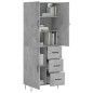 vidaXL Aparador alto madera contrachapada gris hormigón 69,5x34x180 cm vidaXL Aparador alto madera contrachapada gris hormigón 69,5x34x180 cm