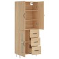 vidaXL Aparador alto madera contrachapada color roble 69,5x34x180 cm vidaXL Aparador alto madera contrachapada color roble 69,5x34x180 cm