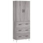 vidaXL Aparador alto madera contrachapada gris sonoma 69,5x34x180 cm vidaXL Aparador alto madera contrachapada gris sonoma 69,5x34x180 cm