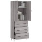 vidaXL Aparador alto madera contrachapada gris sonoma 69,5x34x180 cm vidaXL Aparador alto madera contrachapada gris sonoma 69,5x34x180 cm