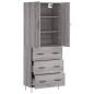 vidaXL Aparador alto madera contrachapada gris sonoma 69,5x34x180 cm vidaXL Aparador alto madera contrachapada gris sonoma 69,5x34x180 cm