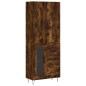 vidaXL Aparador alto madera contrachapada roble ahumado 69,5x34x180 cm vidaXL Aparador alto madera contrachapada roble ahumado 69,5x34x180 cm