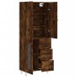 vidaXL Aparador alto madera contrachapada roble ahumado 69,5x34x180 cm vidaXL Aparador alto madera contrachapada roble ahumado 69,5x34x180 cm