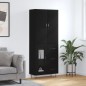 vidaXL Aparador alto madera contrachapada negro 69,5x34x180 cm vidaXL Aparador alto madera contrachapada negro 69,5x34x180 cm