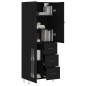 vidaXL Aparador alto madera contrachapada negro 69,5x34x180 cm vidaXL Aparador alto madera contrachapada negro 69,5x34x180 cm