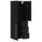 vidaXL Aparador alto madera contrachapada negro 69,5x34x180 cm vidaXL Aparador alto madera contrachapada negro 69,5x34x180 cm
