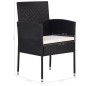 vidaXL Juego de comedor para jardín de 5 piezas negro