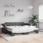 vidaXL Sofá cama nido con colchón tela gris oscuro 90x200 cm