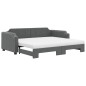 vidaXL Sofá cama nido con colchón tela gris oscuro 90x200 cm