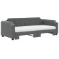vidaXL Sofá cama nido con colchón tela gris oscuro 90x200 cm