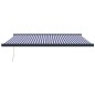 vidaXL Toldo retráctil aluminio y tela azul y blanco 4,5x3 m vidaXL Toldo retráctil aluminio y tela azul y blanco 4,5x3 m